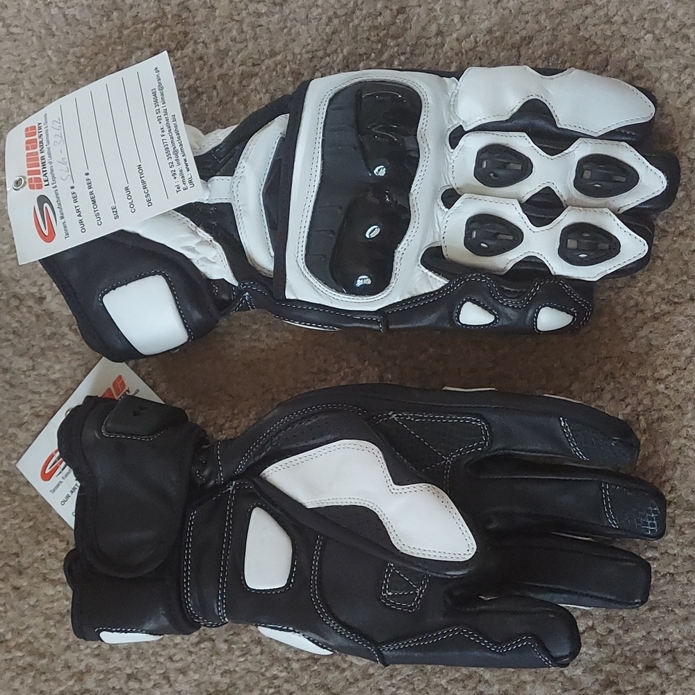 Simac leather industry Motorcross gloves (size M) Black & White
